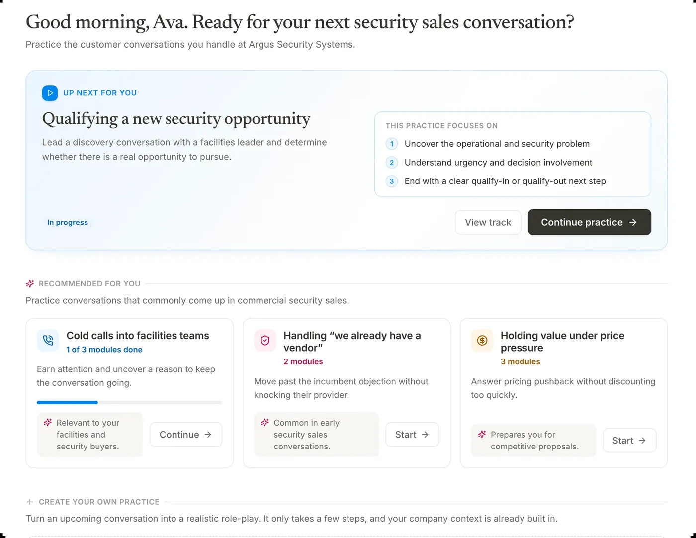 A security sales rep’s practice home: the next practice, focus areas and recommended modules